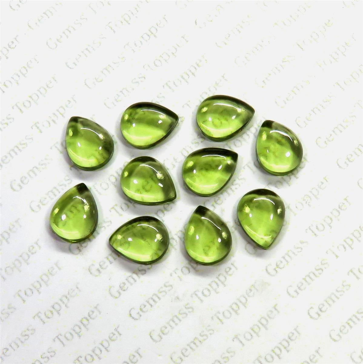 Moldavite 9x12 mm Pear Cabochon